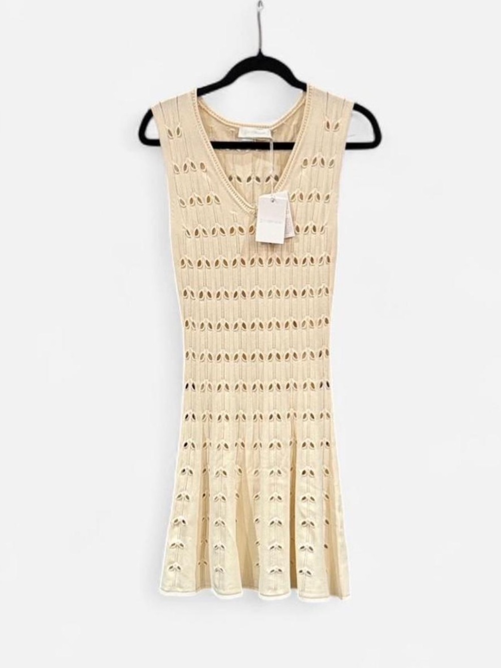Zimmermann NWT $750 Rhiannon Pointelle knit dress quiet luxury size 1 minimalist